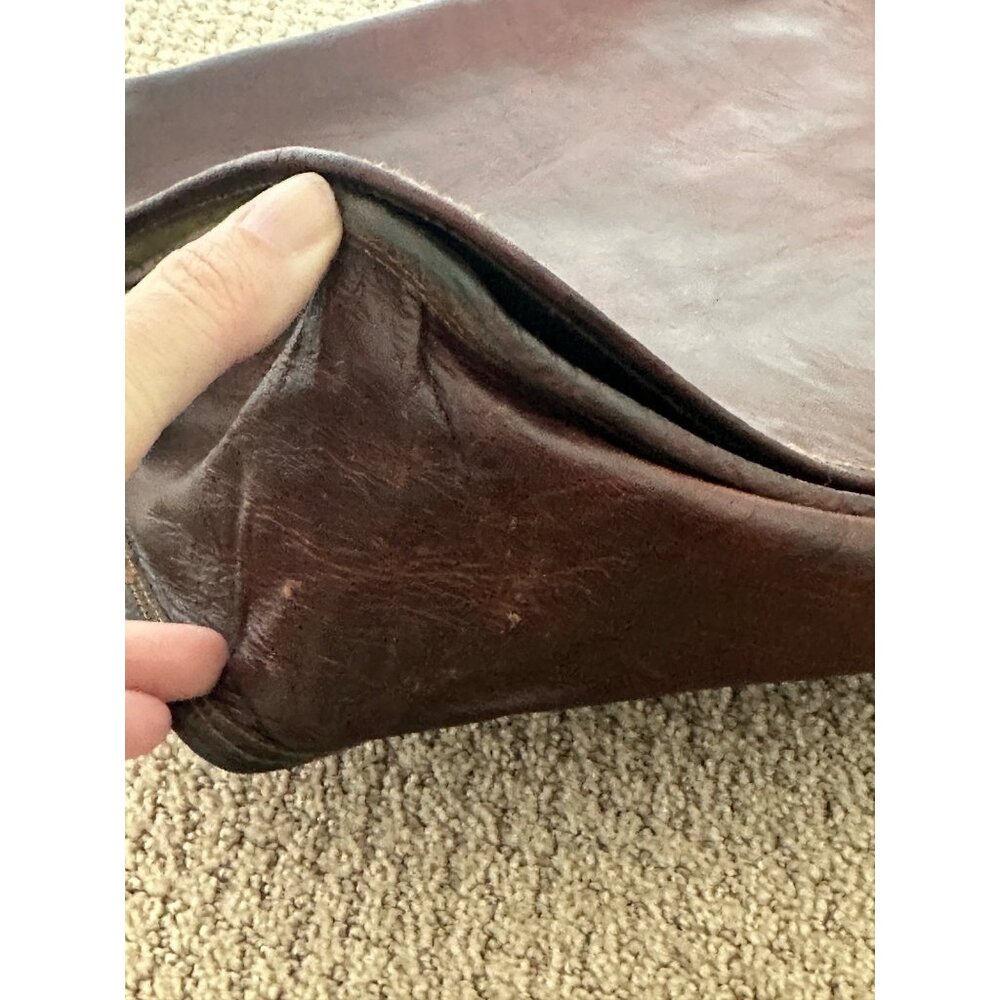 Vintage Leather Messenger Bag Satchel Computer 14 x 12 Supple Custom - Picture 11 of 13